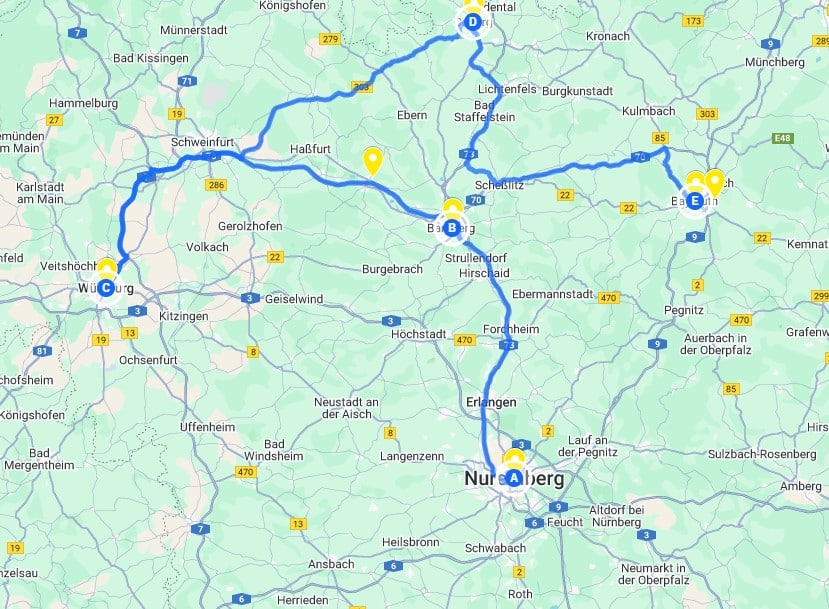 North Bavaria itinerary